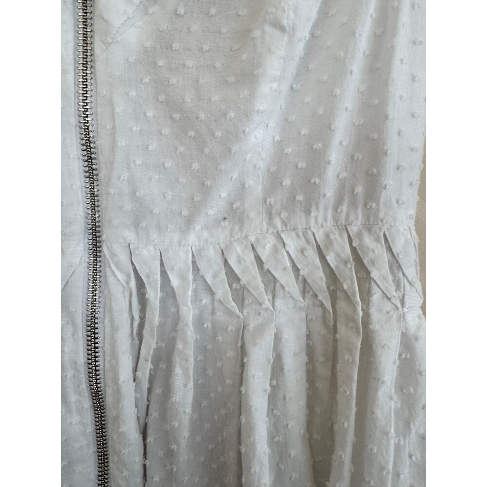 Kate Moss x Topshop Mini Skater Dress White Swiss Dot Cotton Zip Up Sz 12 - Picture 3 of 8